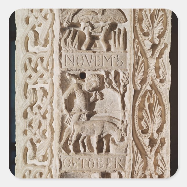 Pegatina Cuadrada Detalle de un pilar que muestra (Anverso)