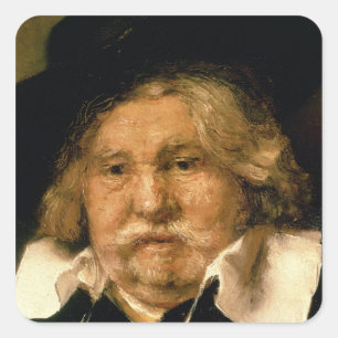 Pegatina Cuadrada Detalle de un retrato de un viejo hombre, 1667