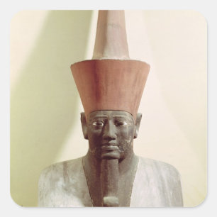 Pegatina Cuadrada Detalle de una estatua de Mentuhotep II