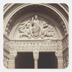 Pegatina Cuadrada Detalle del exterior de la iglesia que muestra el