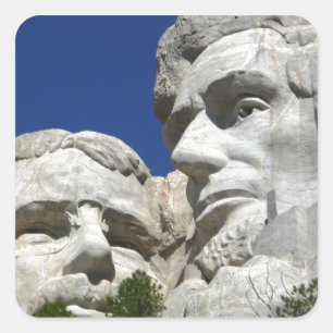 Pegatina Cuadrada Detalle del Monte Rushmore