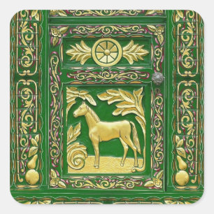 Pegatina Cuadrada Detalle gitano de la puerta