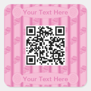 Pegatina Cuadrada Detective de Código QR Divertido y Elegante