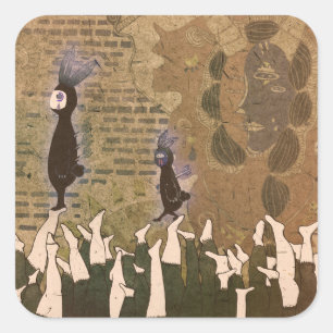 Pegatina Cuadrada Detención de los pasos 2012