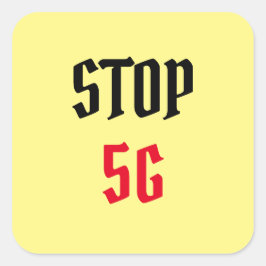Pegatina Cuadrada Detener 5G