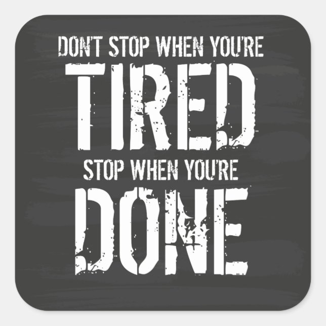 Pegatina Cuadrada Detener cuando termine (Anverso)