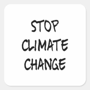 Pegatina Cuadrada Detener el cambio climático