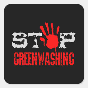 Pegatina Cuadrada Detener el Greenwash