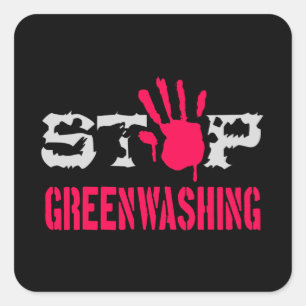 Pegatina Cuadrada Detener el Greenwash
