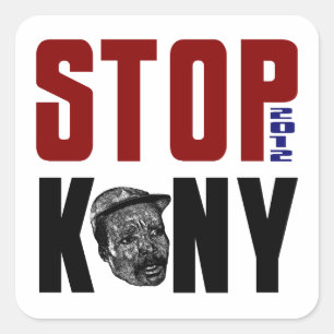Pegatina Cuadrada Detener Kony 2012