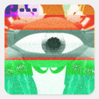 Pegatina Cuadrada ¡Detente!