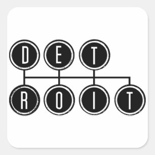 Pegatina Cuadrada Detroit Shifter