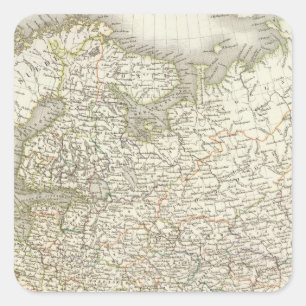 Pegatina Cuadrada d'Europe de Russie - Rusia y Europa