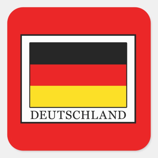 Pegatina Cuadrada Deutschland (Anverso)