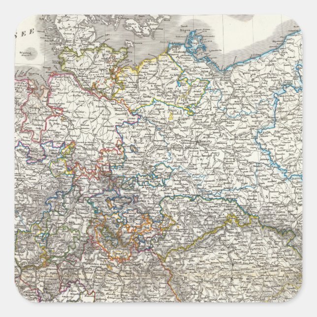 Pegatina Cuadrada Deutschland - Alemania (Anverso)