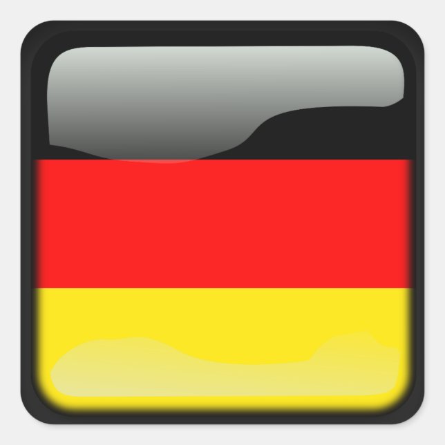 Pegatina Cuadrada Deutschland pulido (Anverso)