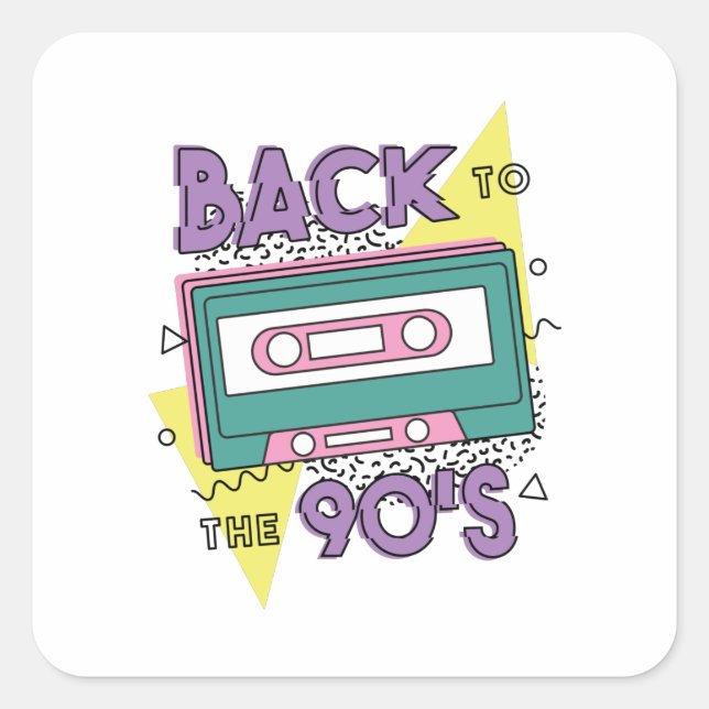 Pegatina Cuadrada Devuélveme A La Cassette De Los Noventa (Anverso)