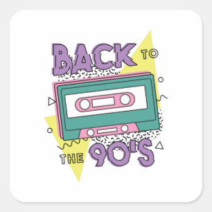 Pegatina Cuadrada Devuélveme A La Cassette De Los Noventa