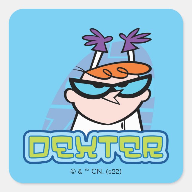 Pegatina Cuadrada Dexter Character Name Graphic (Anverso)