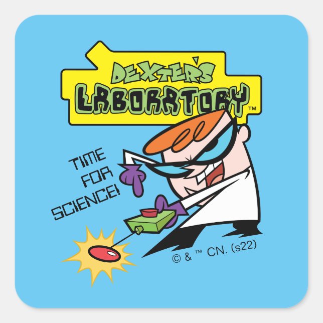 Pegatina Cuadrada Dexter con mando a distancia (Anverso)