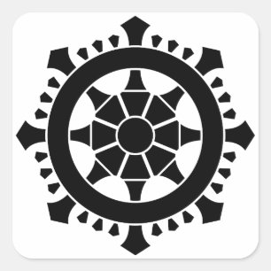 Pegatina Cuadrada Dharma chakra
