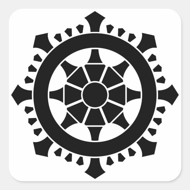 Pegatina Cuadrada Dharma chakra (Anverso)