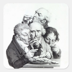 Pegatina Cuadrada d'Huitres de Les Mangeurs, 1825