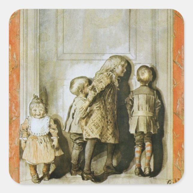 Pegatina Cuadrada Día antes de la Noche de los Navidades (Anverso)