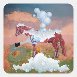 Pegatina Cuadrada día de baño de hormigas