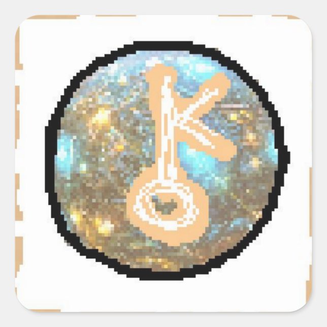 Pegatina Cuadrada Día de Chiron (Anverso)