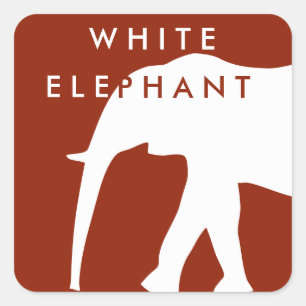 Pegatina Cuadrada Día de fiesta moderno del elefante blanco el  