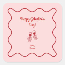 Día de Galentines Retro Rosa y Rojo