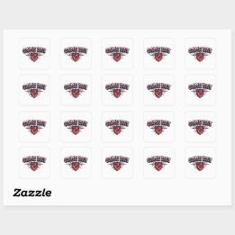 Pegatina Cuadrada Día de Juego Fútbol Americano Escudo Patriótico De