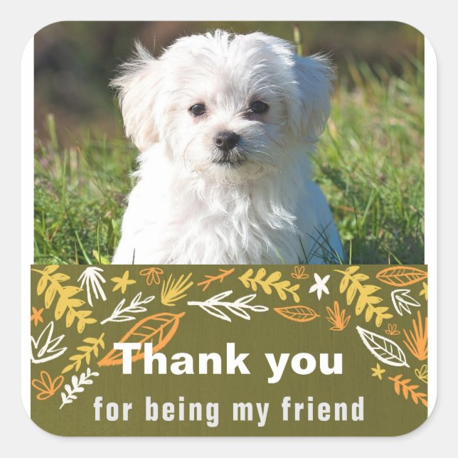 Pegatina Cuadrada Día de la amistad (Anverso)