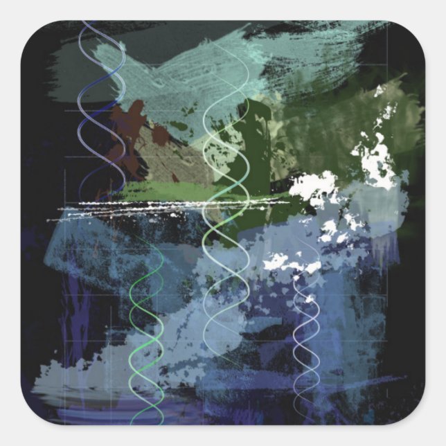 Pegatina Cuadrada Día de la Génesis 5: Criaturas (Anverso)