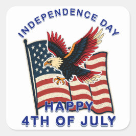 Pegatina Cuadrada Día de la Independencia