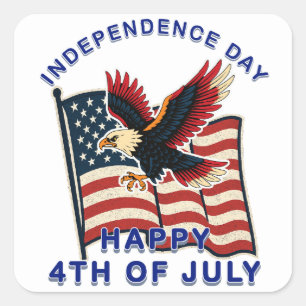 Pegatina Cuadrada Día de la Independencia