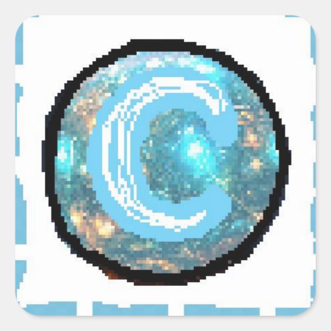 Pegatina Cuadrada Día de la Luna (Anverso)