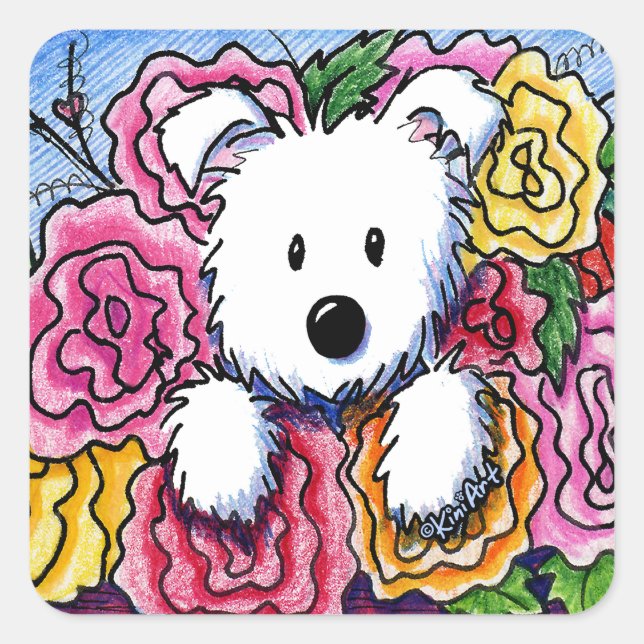 Pegatina Cuadrada Día de la Madre Bouquet (Anverso)