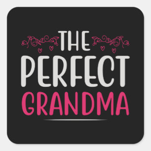 Pegatina Cuadrada Día de la Madre - La abuela perfecta