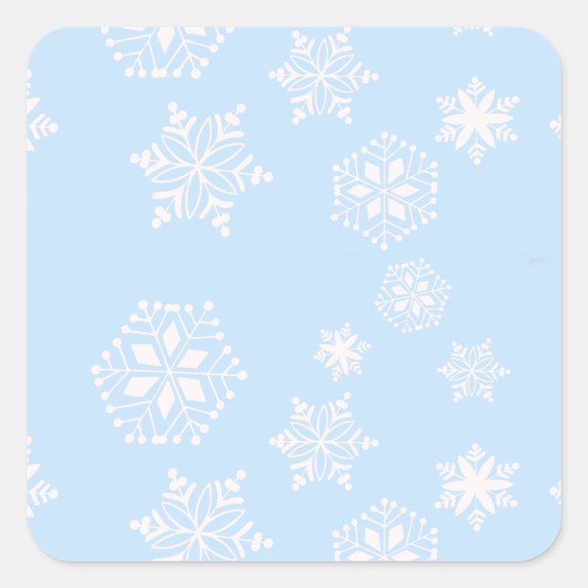 Pegatina Cuadrada Día de la nieve (Anverso)