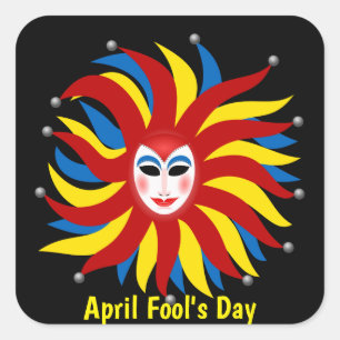 Pegatina Cuadrada Día de las bromas de April Fool's