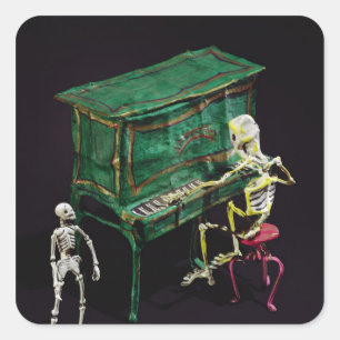 Pegatina Cuadrada Día de las figuras muertas como músicos