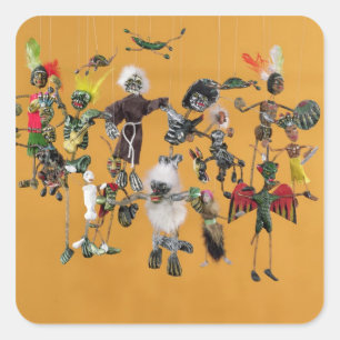 Pegatina Cuadrada Día de las figuras muertas, de Oaxaca