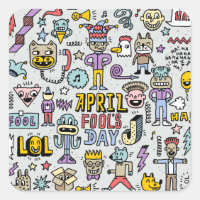 Día de los Inocentes: Colorido Conjunto de Doodle.
