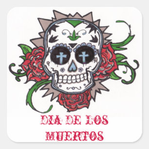 Pegatina Cuadrada dia de los muertos