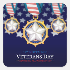 Pegatina Cuadrada Día de los Veteranos