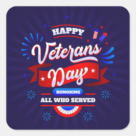 Pegatina Cuadrada Día de los Veteranos