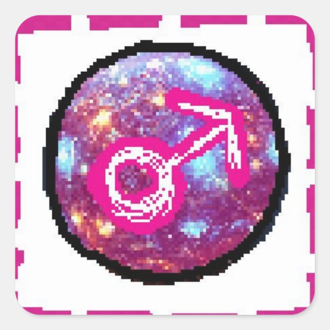 Pegatina Cuadrada Día de Marte (Anverso)