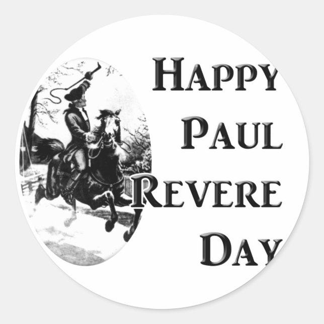 Pegatina Cuadrada Día de Paul Revere (Anverso)